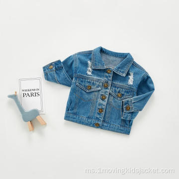 Atasan Kasual Jaket Denim Bayi Musim Bunga Dan Musim Luruh